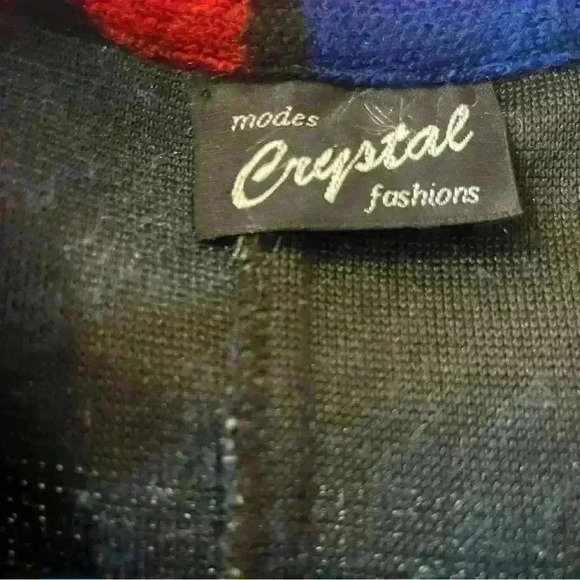 Vintage Women’s Long Blazer, Modes Crystal Fashions, Fits size S/M, Red/Blue - Picture 5 of 6